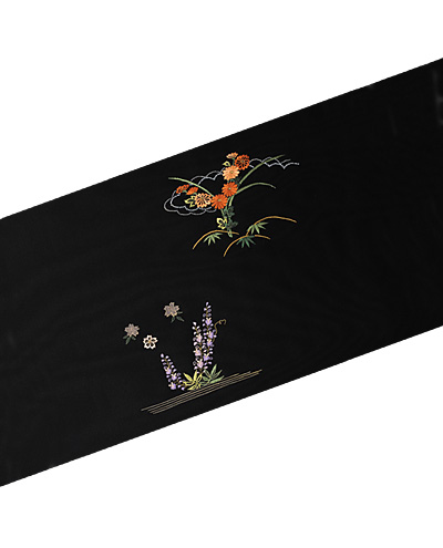 画像2：美術友禅山之内名古屋帯『桃山小袖』（日本刺繍工程）伝統的工芸品加賀繍