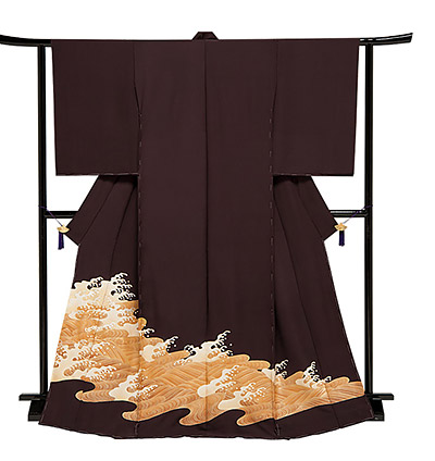 画像2：美術友禅山之内色留袖『黄金の海』（本糊糸目工程）伝統的工芸品京友禅